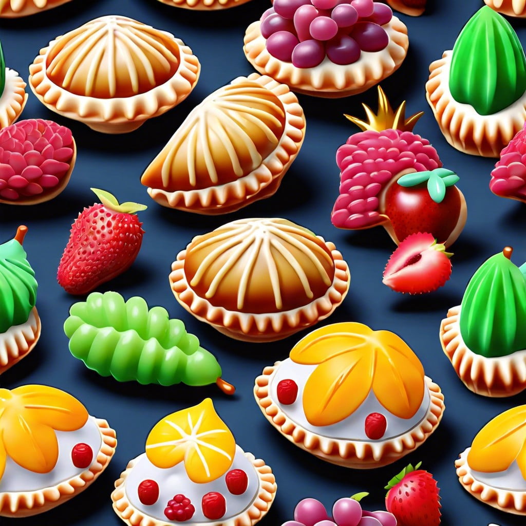 clamshell pastries with fruit filling