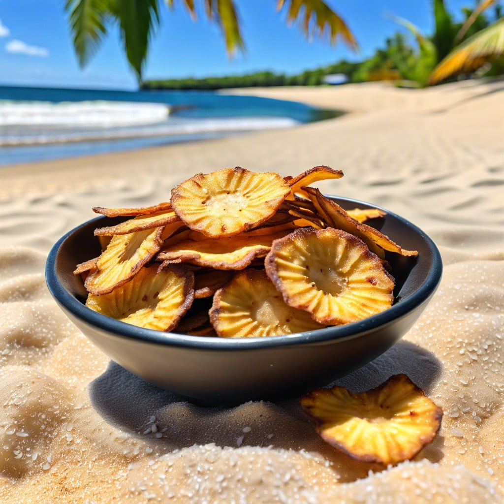 coconut dusted plantain chips