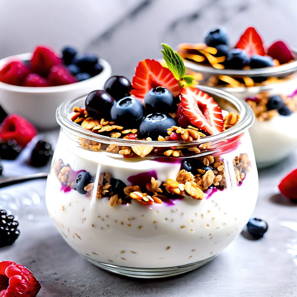 coconut yogurt parfait with granola and berries