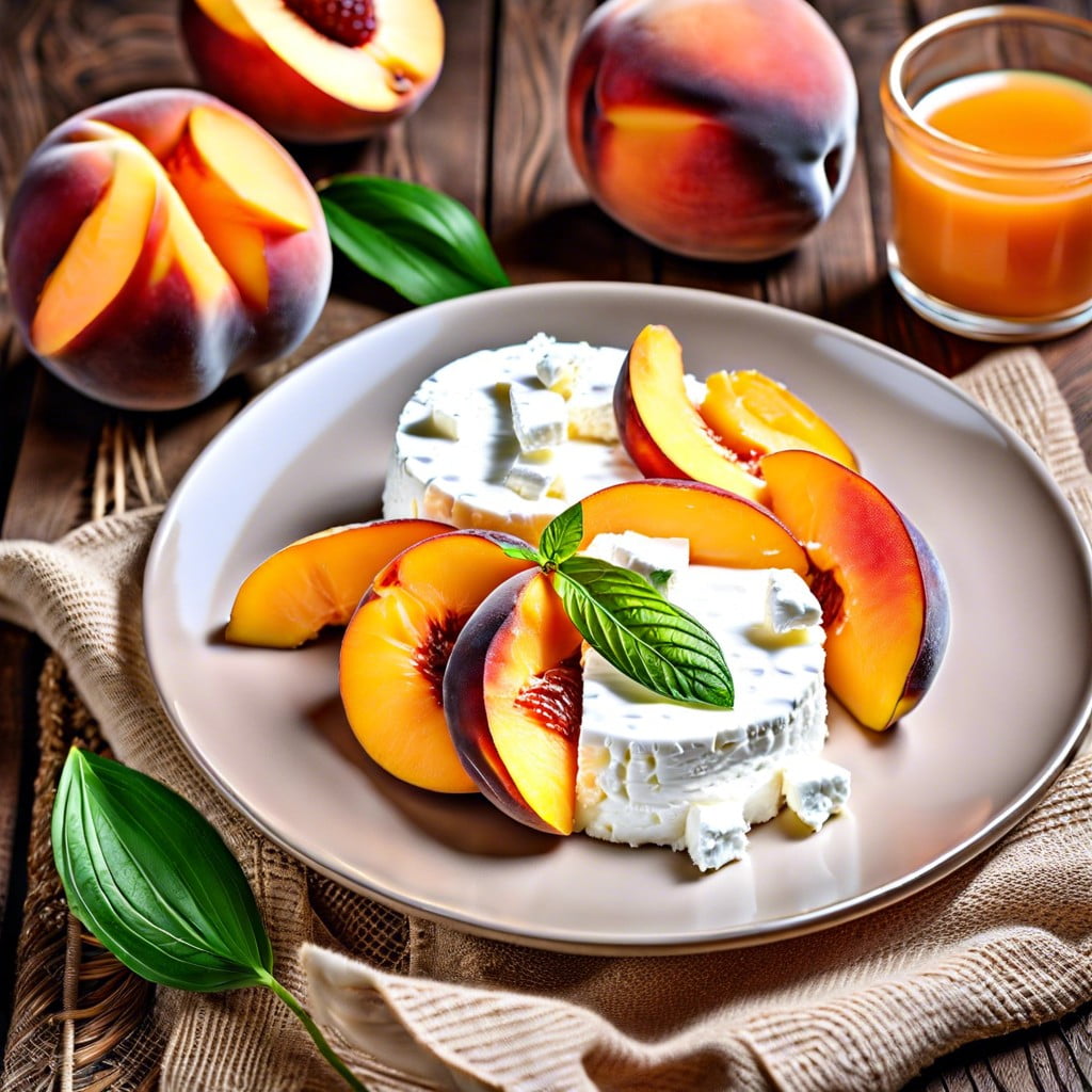 cottage cheese with peach slices