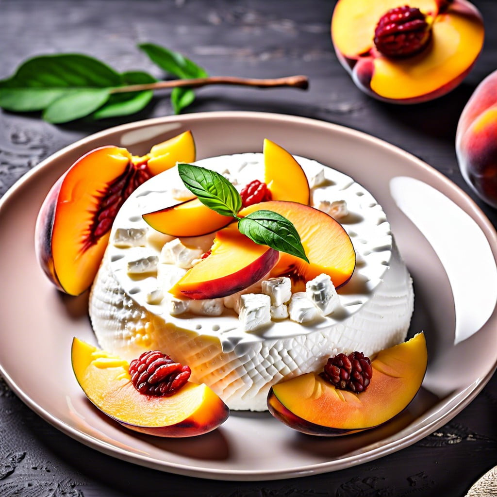 cottage cheese with sliced peaches