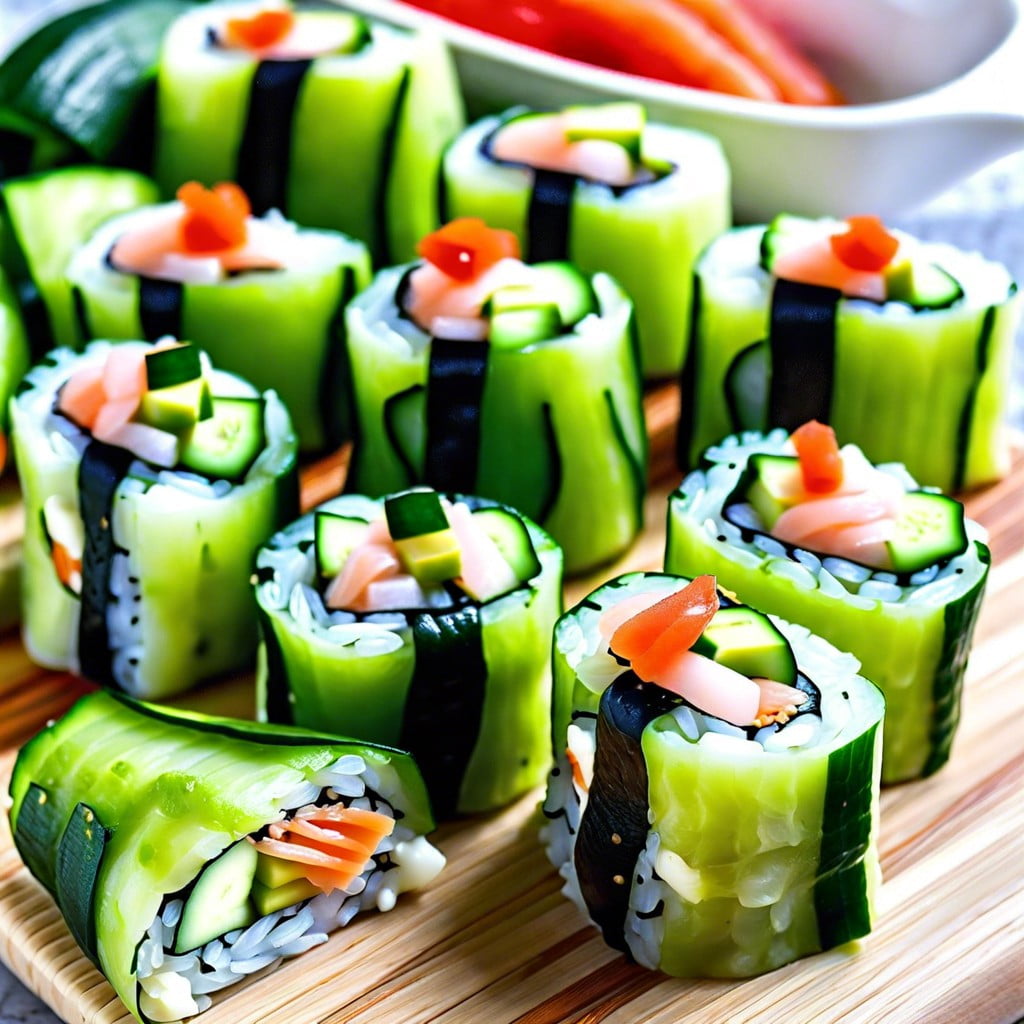 cucumber and cream cheese sushi rolls