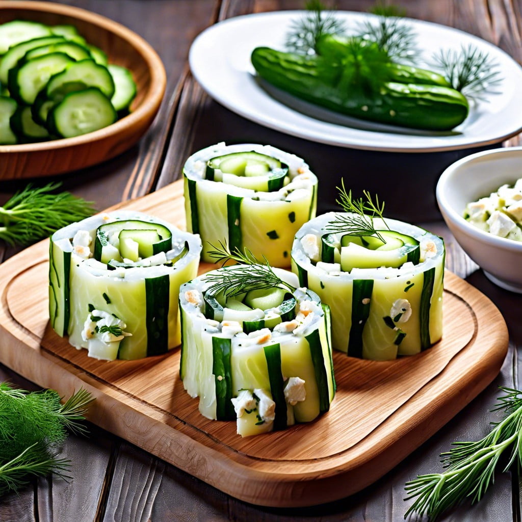 cucumber and feta rolls