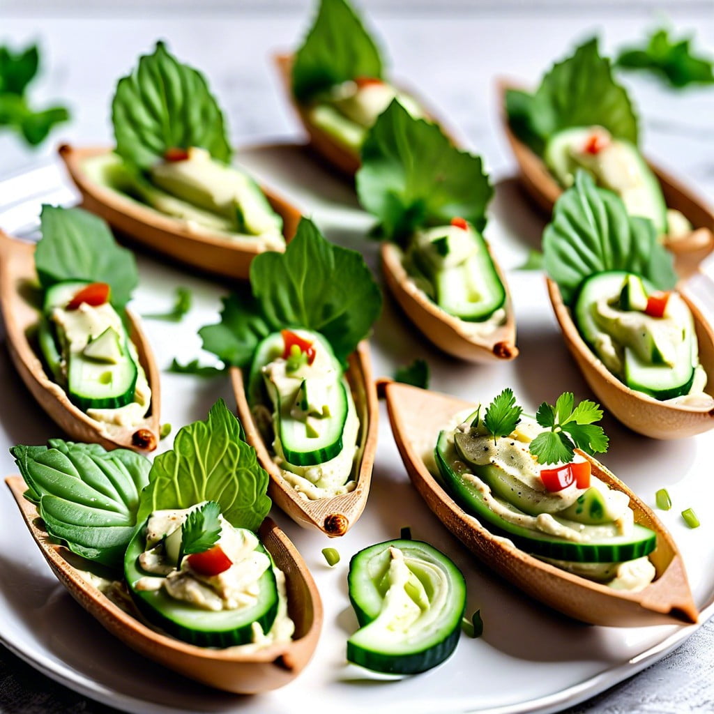 cucumber and hummus boats