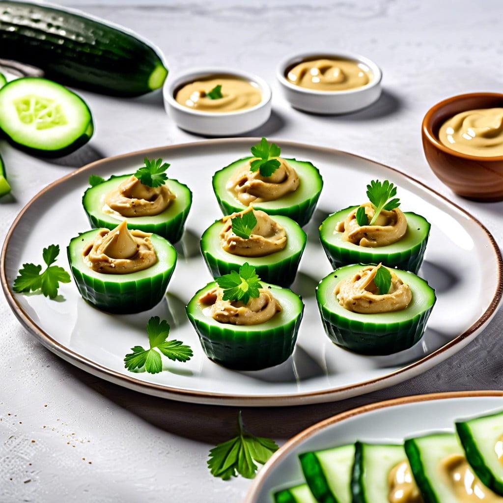 cucumber and hummus cups