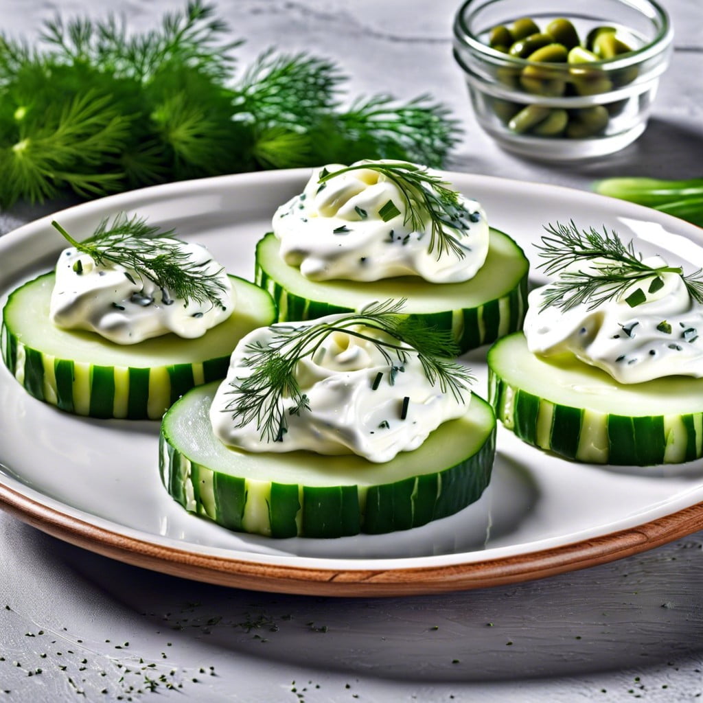 cucumber slices with cream cheese
