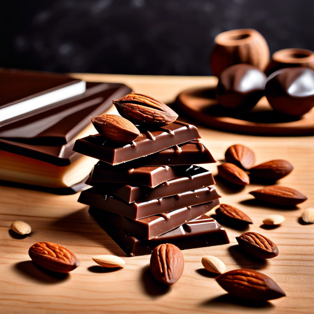 dark chocolate and almonds