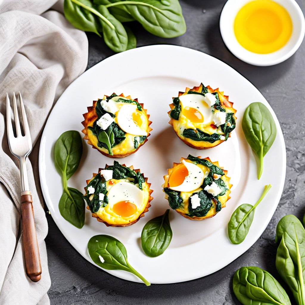 egg muffins with spinach and feta