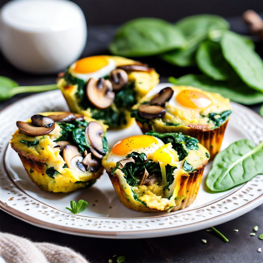egg muffins with spinach and mushrooms