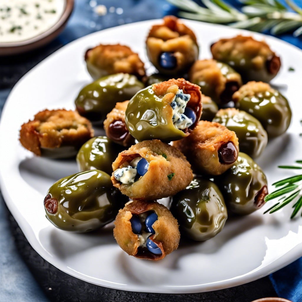 fried olives stuffed with blue cheese