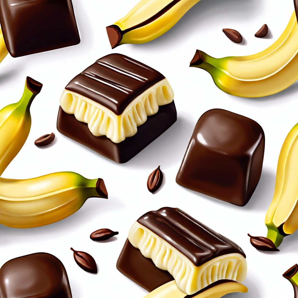 frozen banana bites dipped in dark chocolate