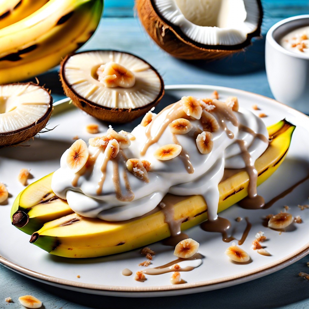 frozen banana slices dipped in coconut cream