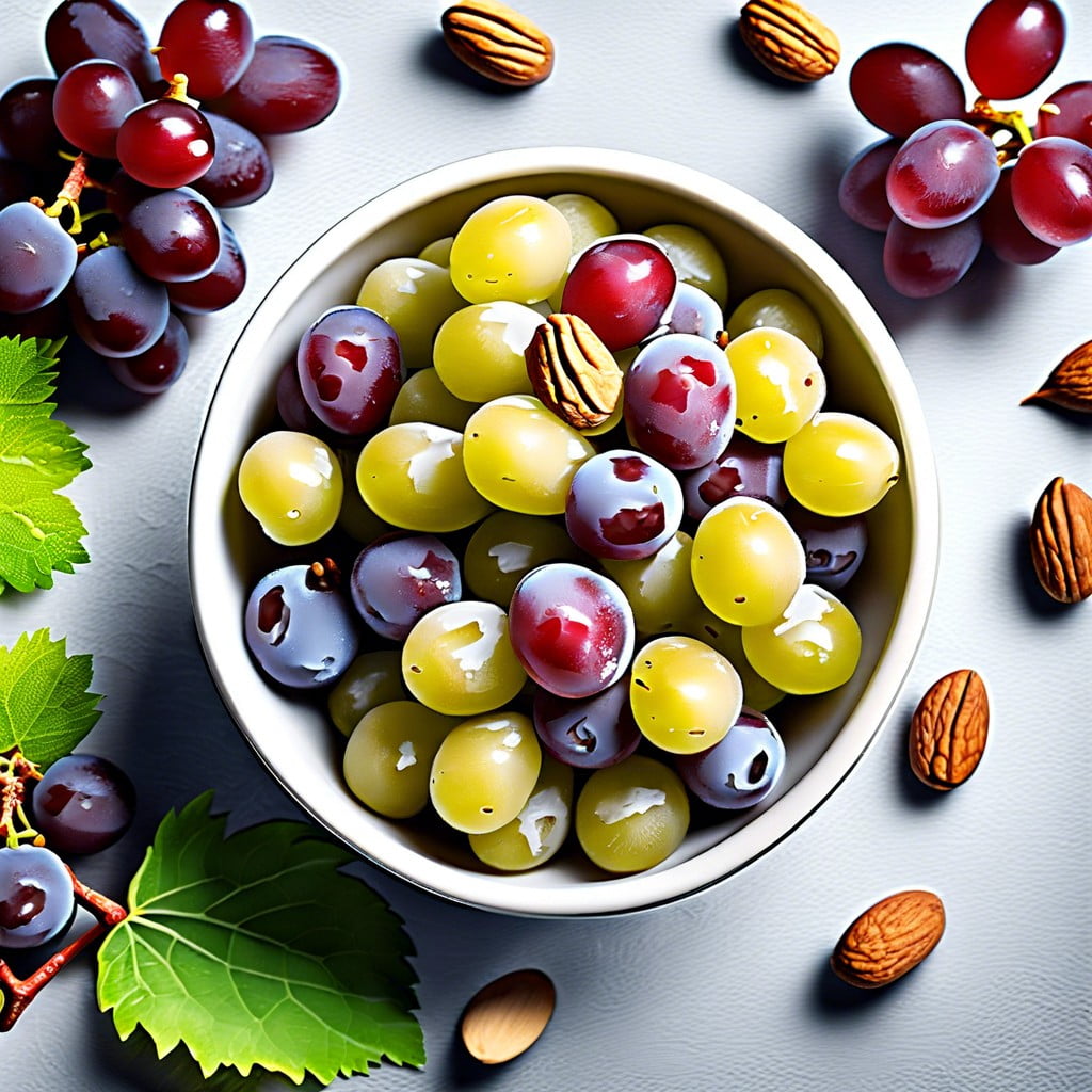 frozen grapes and mixed nuts