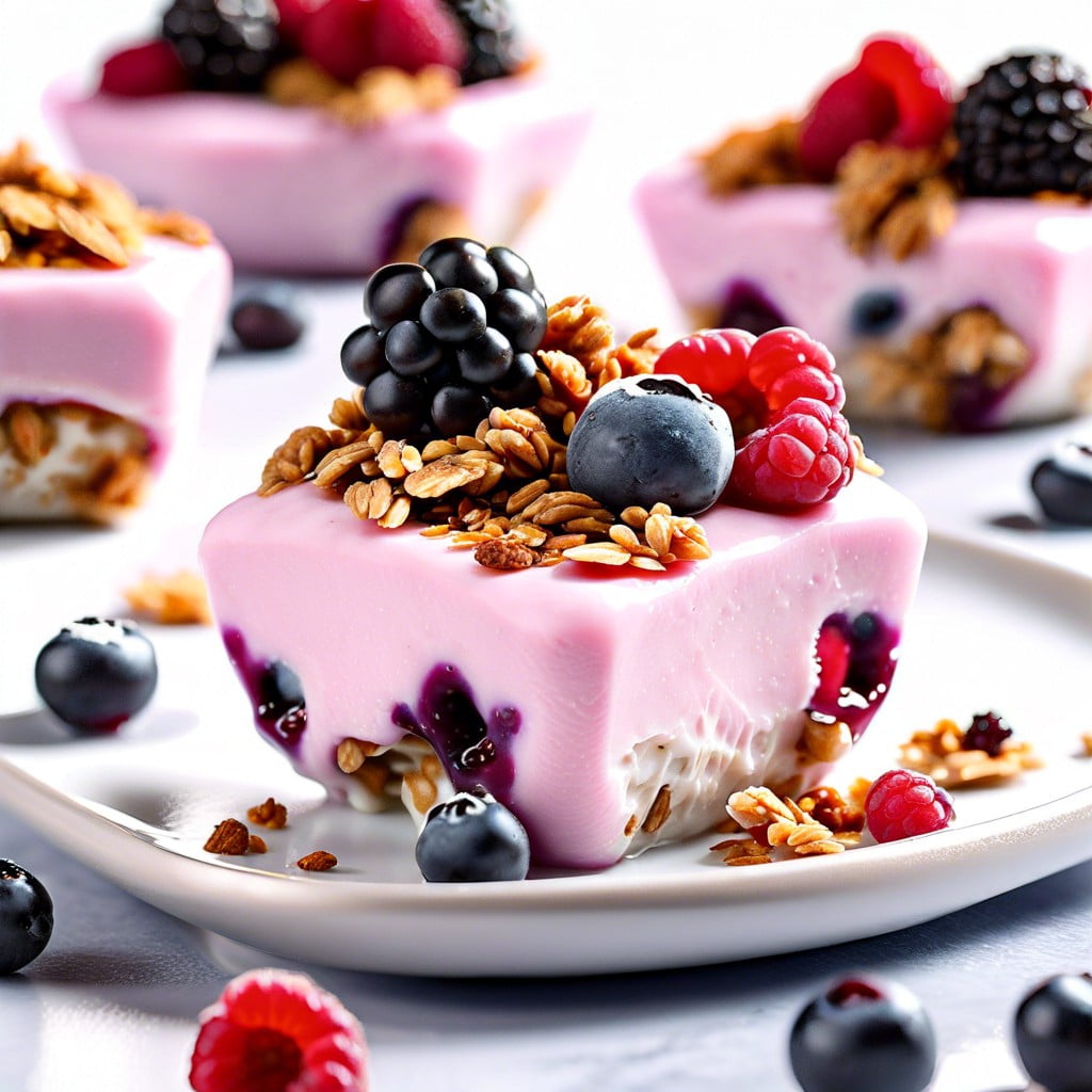 frozen yogurt bites with berries and granola