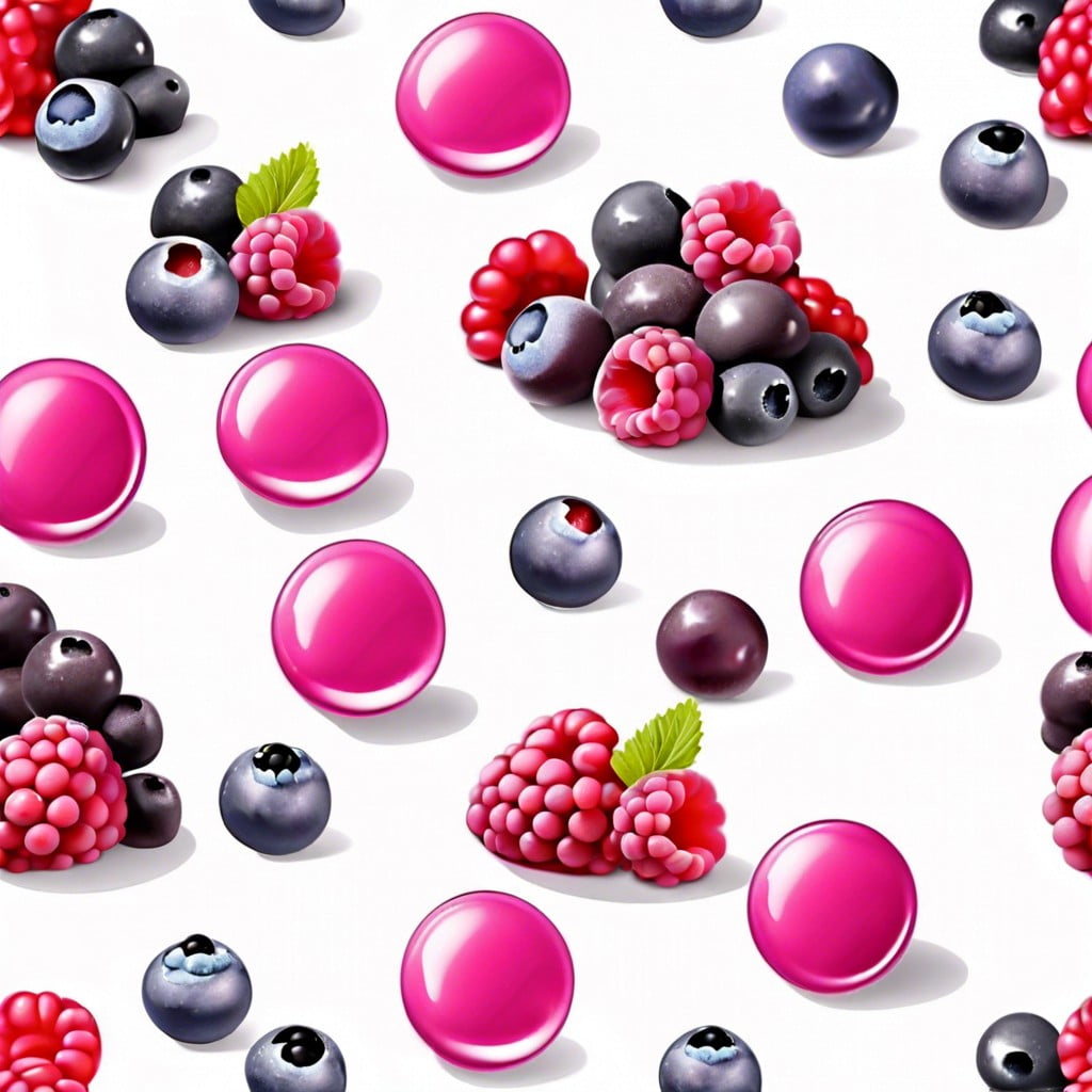 frozen yogurt dots with mixed berries