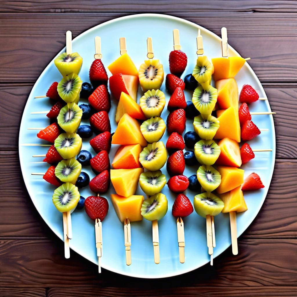 fruit kabobs with 100 pieces