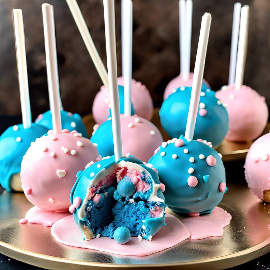 gender reveal cake pops