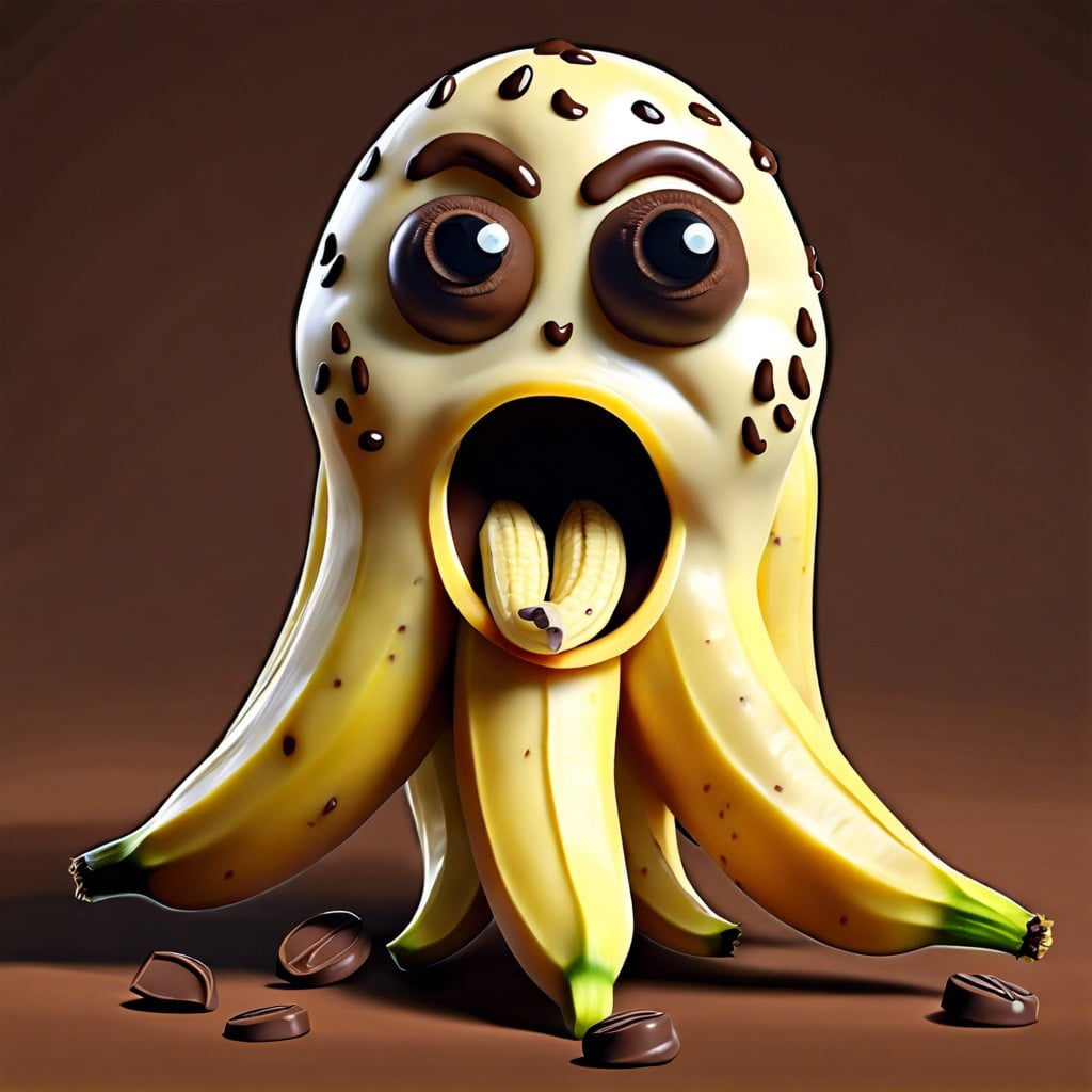 ghost bananas half bananas add chocolate chip eyes and mouth