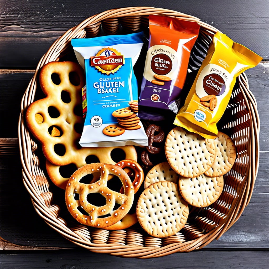 gluten free basket gluten free crackers pretzels and cookies