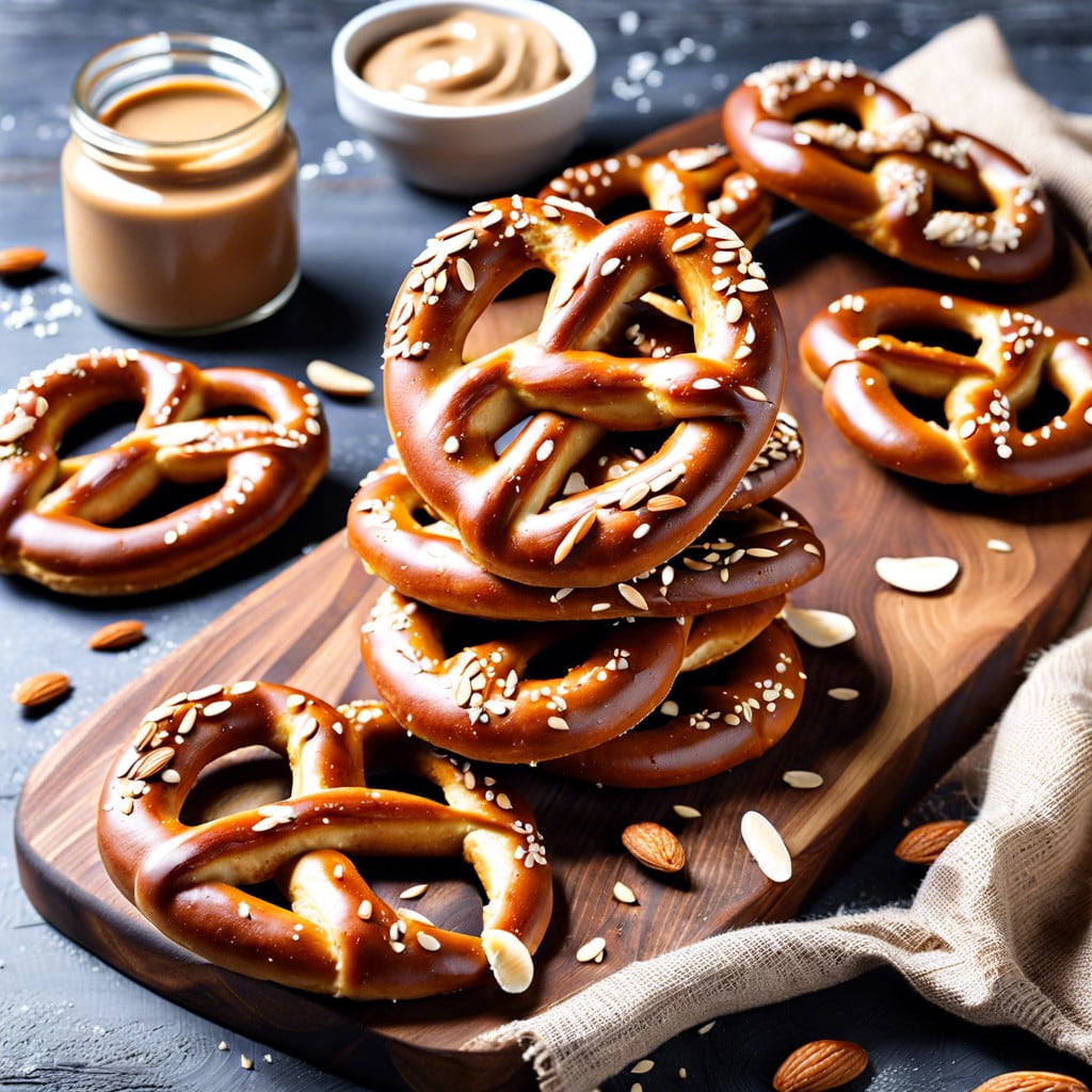 gluten free pretzels with almond butter