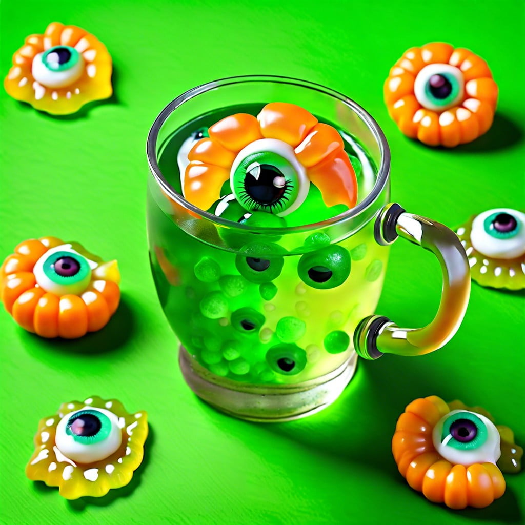 goblin potion serve green punch with floating gummy eyeballs