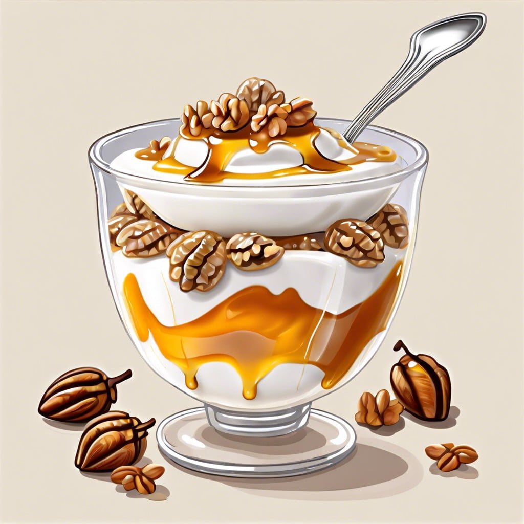 greek yogurt parfait with honey and walnuts