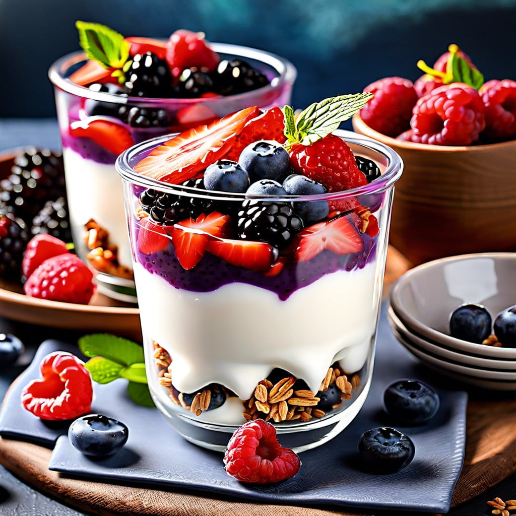 greek yogurt parfaits with granola and berries