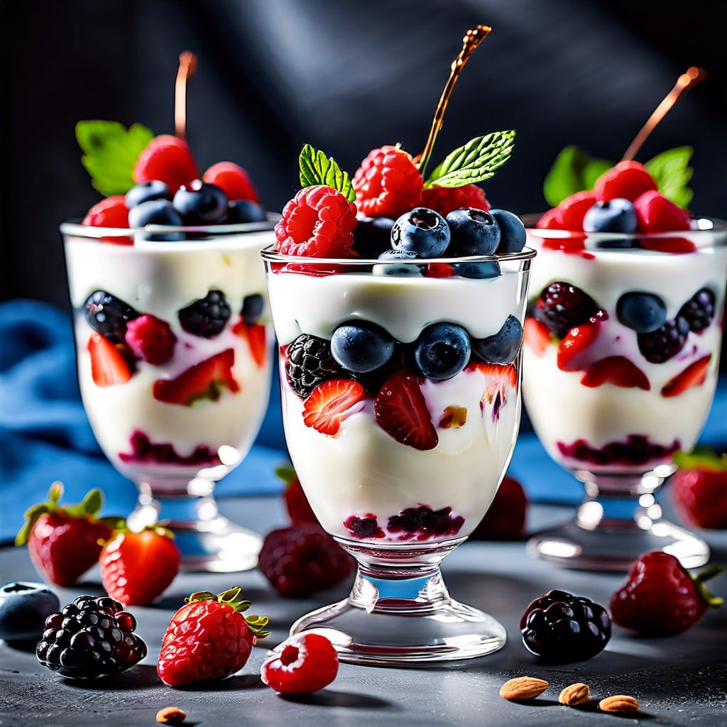 greek yogurt parfaits with mixed berries