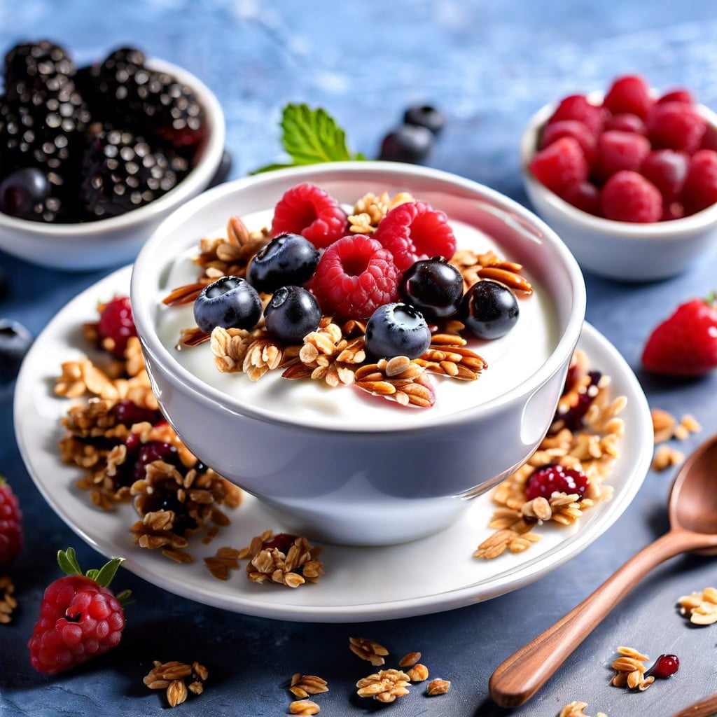 greek yogurt with mixed berries and granola