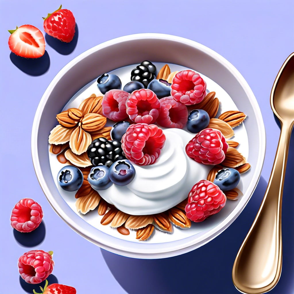 greek yogurt with mixed berries and granola