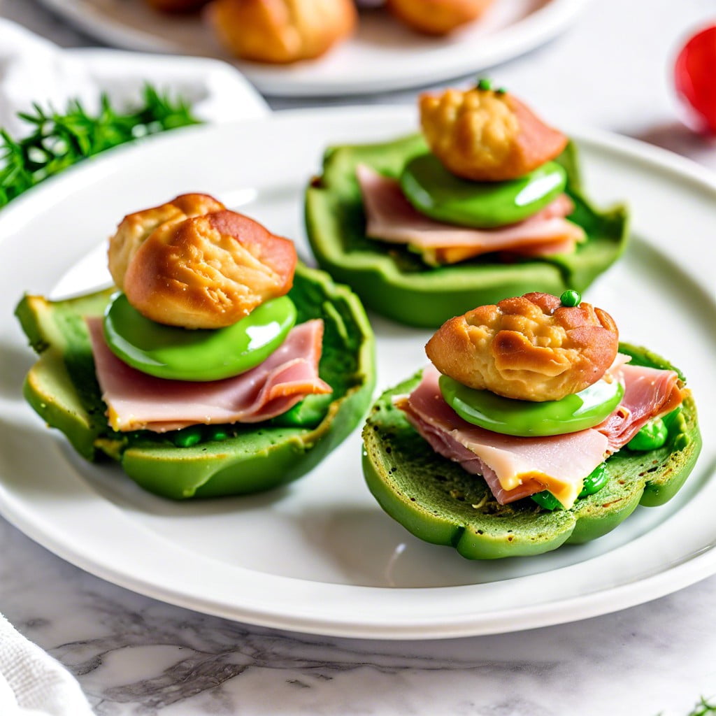 green eggs and ham sandwich bites