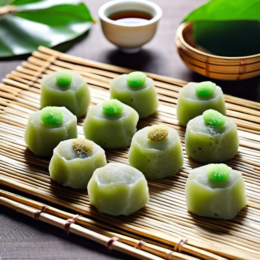 green tea mochi balls