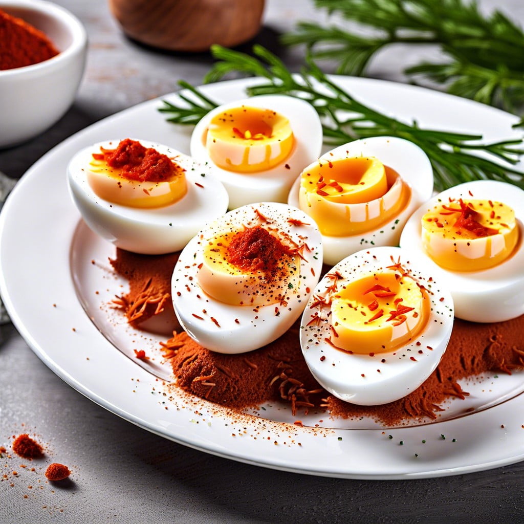 hard boiled eggs with paprika