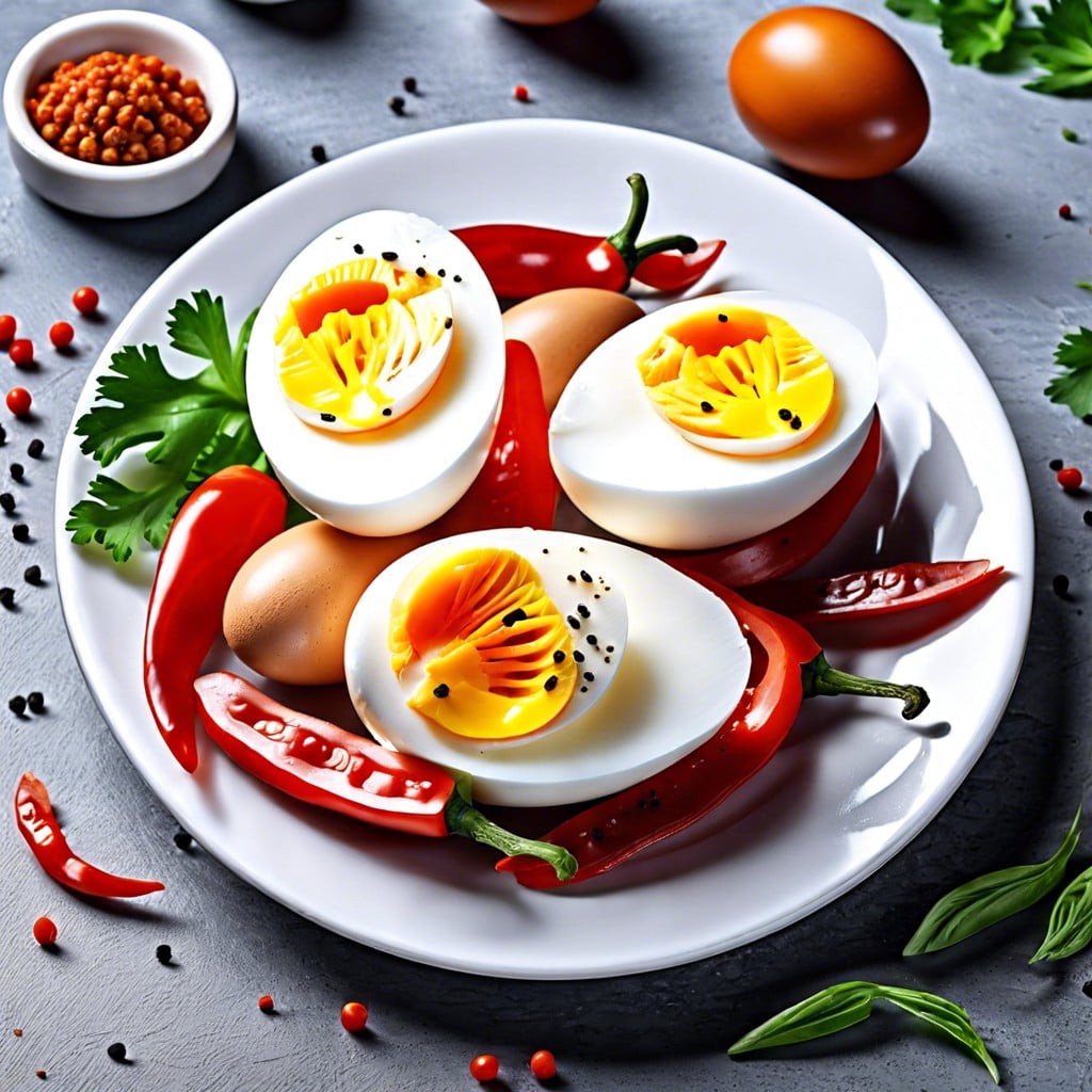 hard boiled eggs with pepper