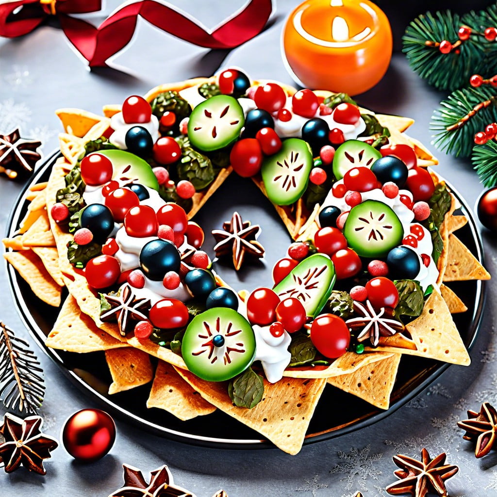 holiday wreath nachos