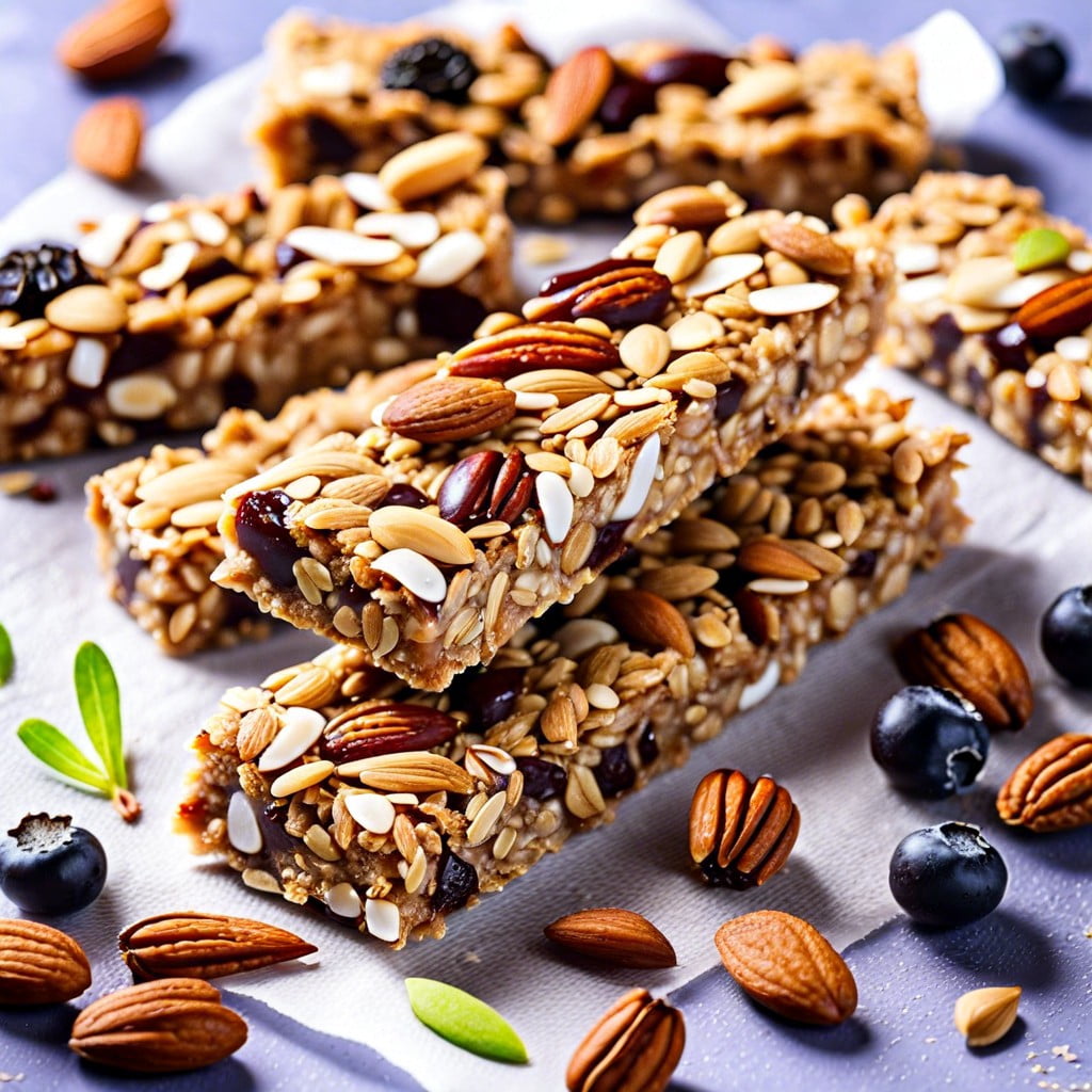 homemade granola bars with nuts and seeds