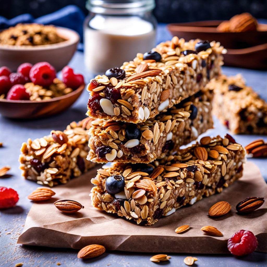 homemade granola bars with oats and seeds