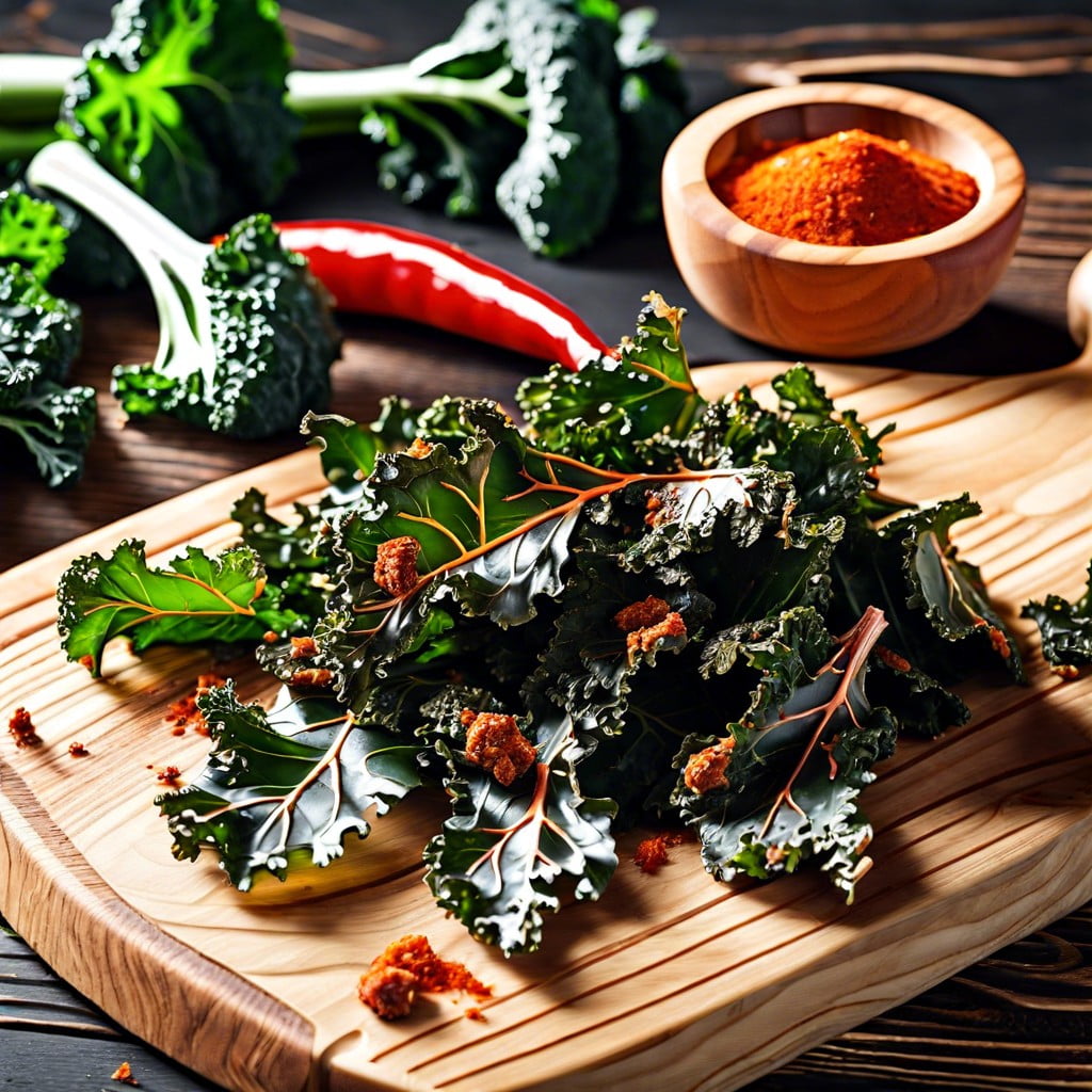 homemade kale chips with paprika
