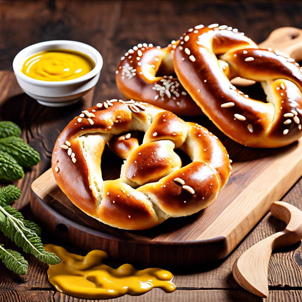 homemade soft pretzels with mustard dipping sauce