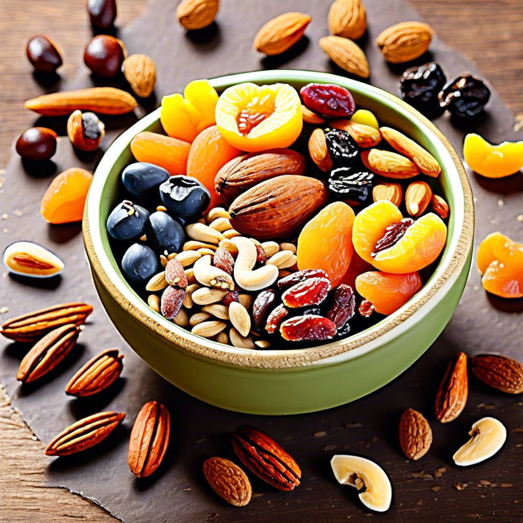 homemade trail mix with nuts and dried fruits