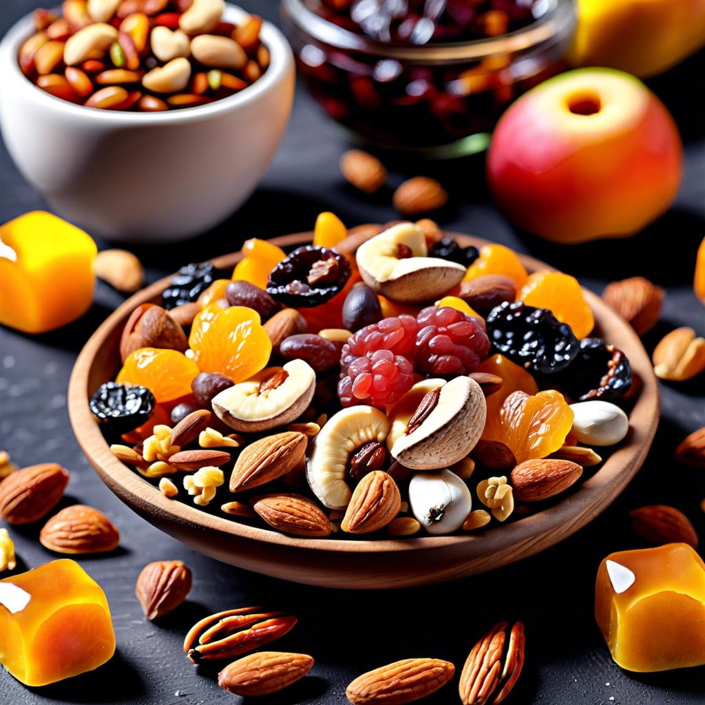 homemade trail mix with nuts and dried fruits