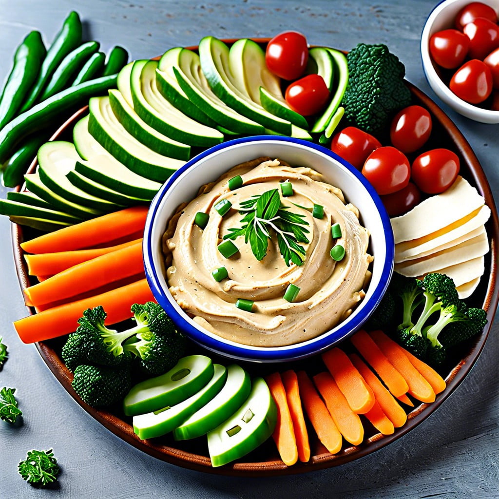 hummus and veggie dip platters