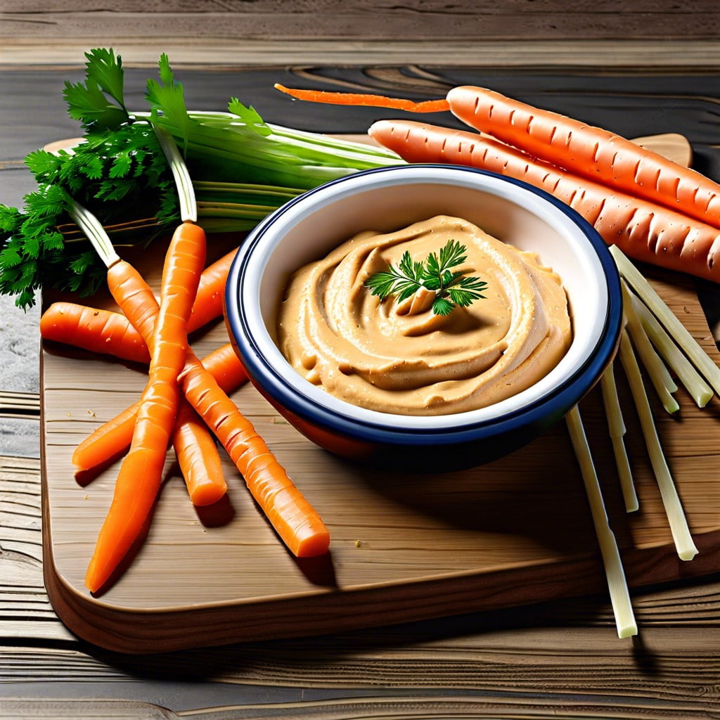 hummus with carrot sticks