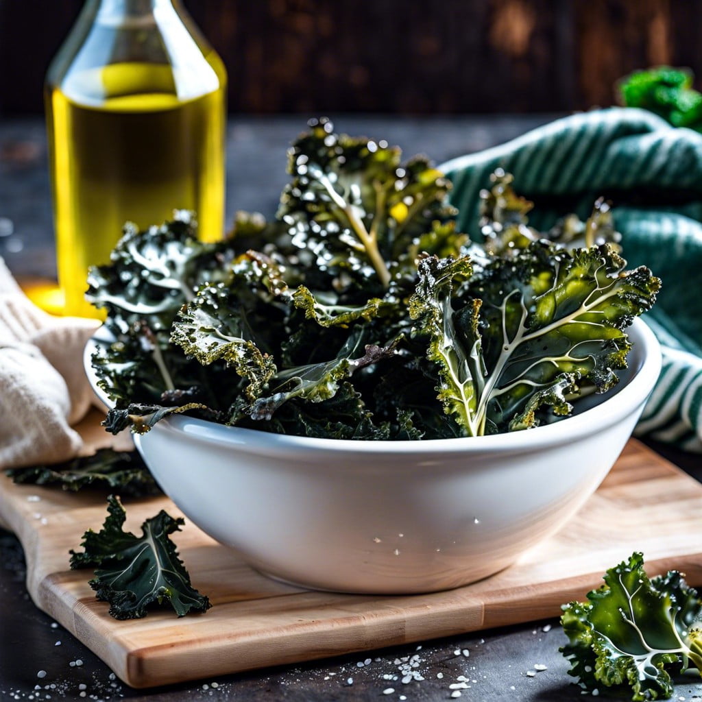kale chips baked with olive oil and sea salt