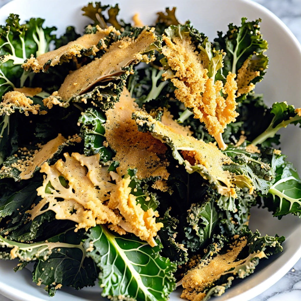 kale chips seasoned with nutritional yeast