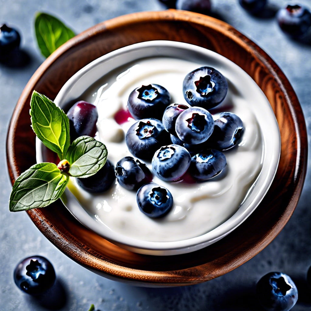 lactose free greek yogurt with blueberries