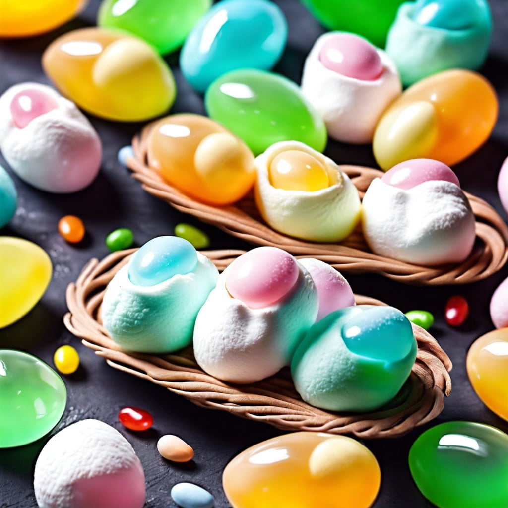 marshmallow nests with jelly beans