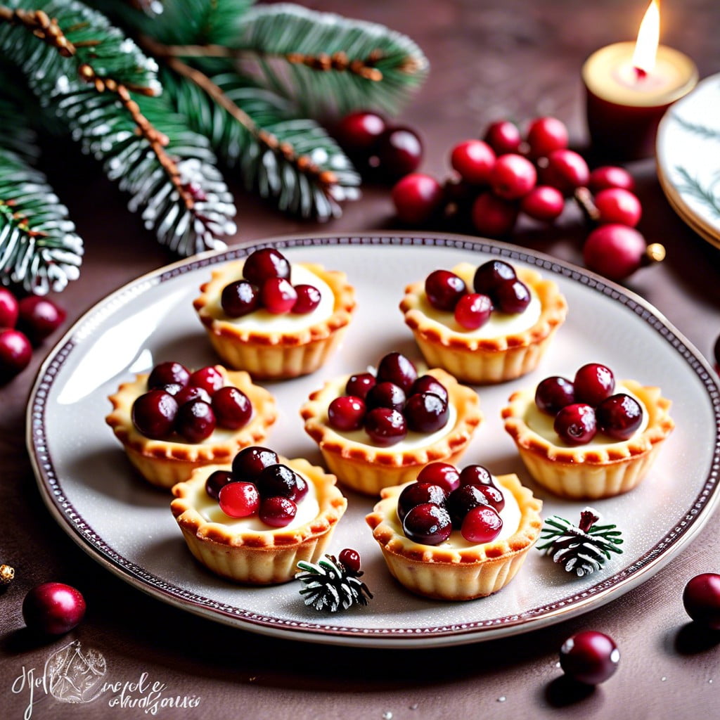 mini cheese and cranberry tarts