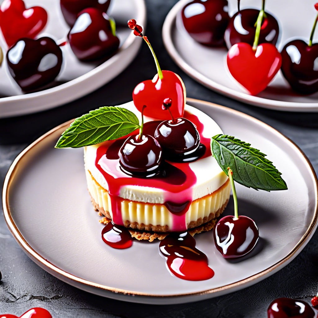 mini cheesecakes with a cherry topping