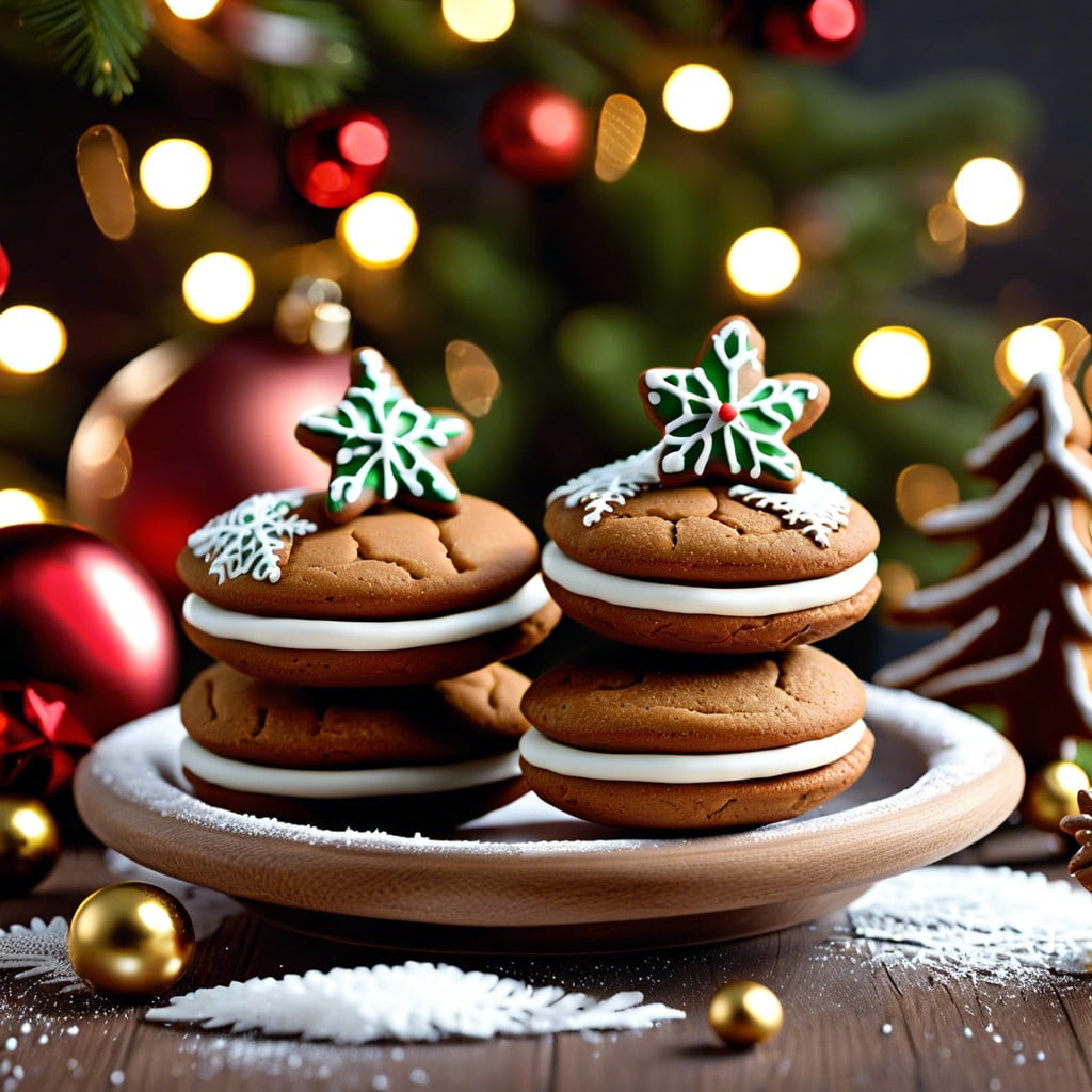 mini gingerbread whoopie pies